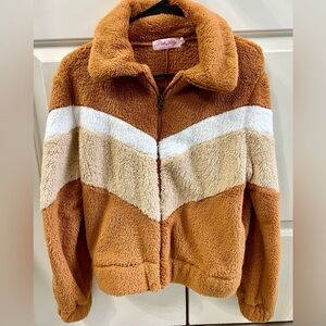 Pink Lily Boutique Fuzzy Sherpa Zip Up